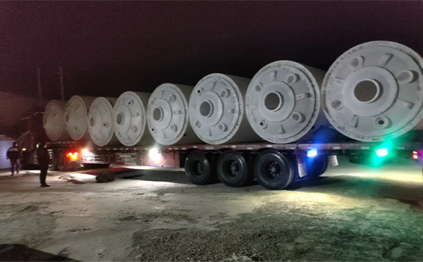 庆阳锥底桶交付现场